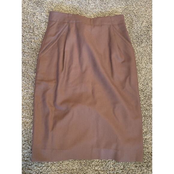 Vintage 60s Brown 100% Wool Pencil Skirt Made In Canada 30” Waist Office Siren - Picture 5 of 10